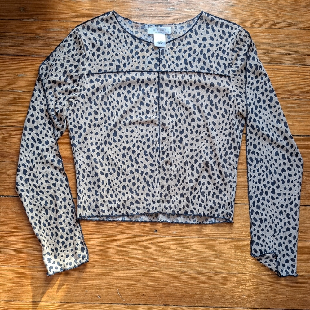 UO Semi Sheer Long Sleeve Top